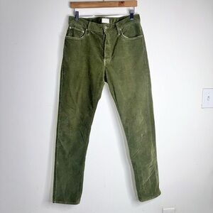 Mother Men's The Chaser Mr Against the Grain Button Fly Green Denim Jeans
